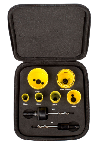 General Purpose Hole Saw Kit 8pcs 22–51mm – Bi-Metal Hole Saw Set for Metal, Plastic & Wood